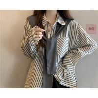 Kemeja Stripe Korean Aesthetic 